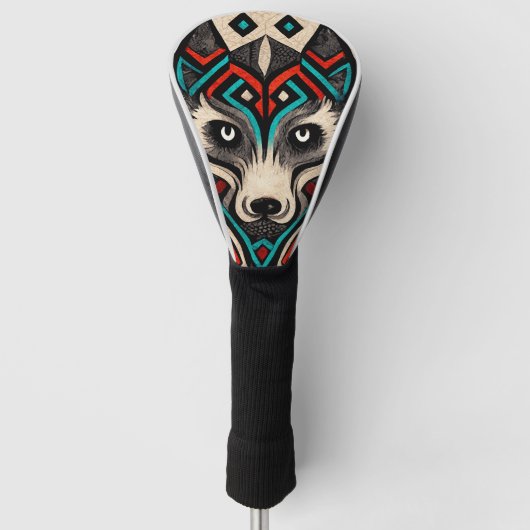 Aztec Wolf Face Golfheadcover (Voorkant)