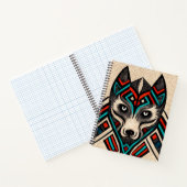 Aztec Wolf Face Notitieboek (Binnen)