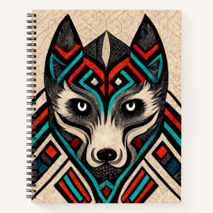 Aztec Wolf Face Notitieboek