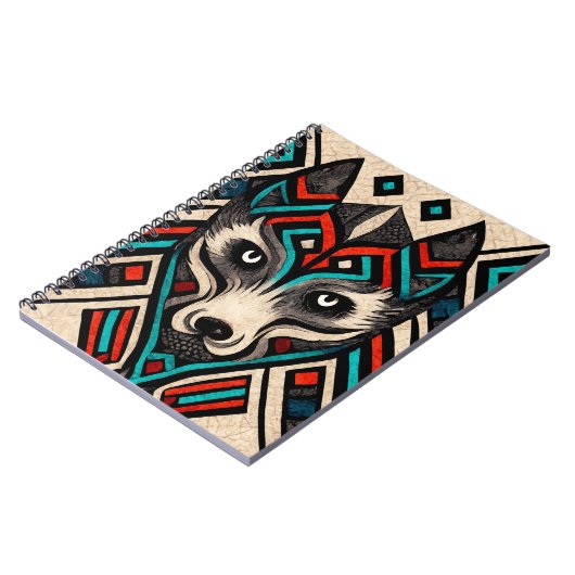 Aztec Wolf Face Notitieboek (Linkerzijde)