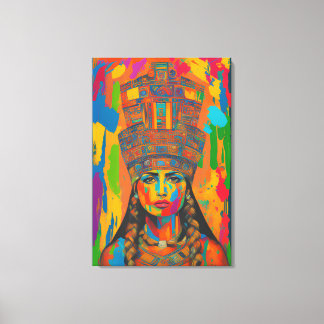 Aztec Woman Art Canvas Afdruk