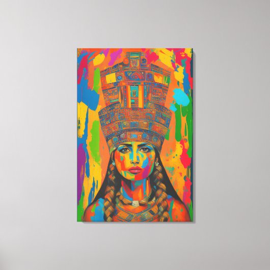 Aztec Woman Art Canvas Afdruk (Voorkant)