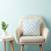 Aztec Zigzag in Baby Blue en White Kussen (Stoel)
