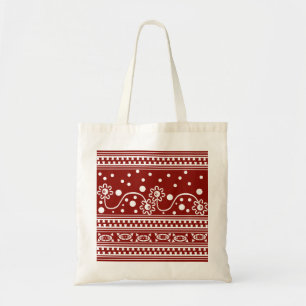 Aztec Zipper Tangle in Tomato Red Tote Bag