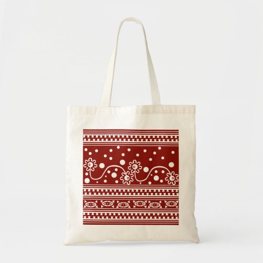 Aztec Zipper Tangle in Tomato Red Tote Bag (Voorkant)