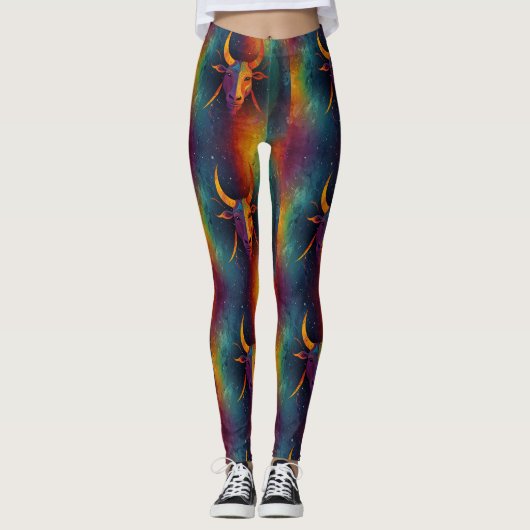 Aztec Zodiac Abstract Mix Leggings (Voorkant)