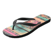 Aztec zuidwestelijk blauw en roze stam teenslippers (Schuin)