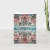 Aztec zuidwestelijke pastel roze en blauw kaart (Achterkant)