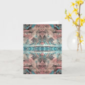 Aztec zuidwestelijke pastel roze en blauw kaart (Gele Bloem)