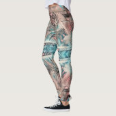 Aztec zuidwestelijke pastel roze en blauw leggings (Links)