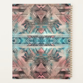 Aztec zuidwestelijke pastel roze en blauw planner (Achterkant)