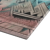 Aztec zuidwestelijke pastel roze en blauw snijplank (Hoek)