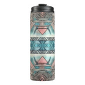 Aztec zuidwestelijke pastel roze en blauw thermosbeker (Voorkant)