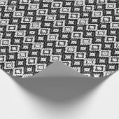 Aztec zwart-wit: etnische print. cadeaupapier (Hoek)