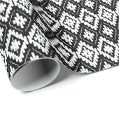 Aztec zwart-wit: etnische print. cadeaupapier (Rol Hoek)