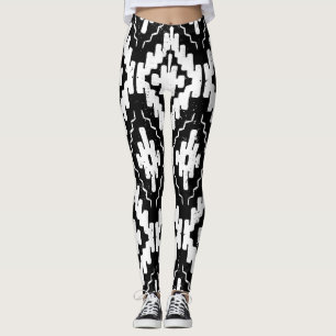 Aztec zwart-wit:  etnische print. leggings