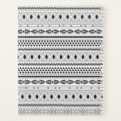 Aztec zwart wit geometrisch streepmonogram planner (Achterkant)