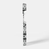 Aztec zwart wit grijs gemengd motieven patroon iPhone hoesje (Linkerkant)