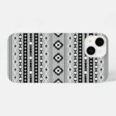 Aztec zwart wit grijs gemengd motieven patroon iPhone hoesje (Achterkant horizontaal)