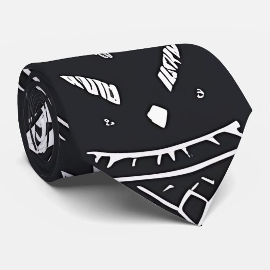 Aztec zwart witte stropdas (Opgerold)