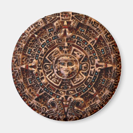 "AZTECA" Maya Sun Kalender Magneet (Voorkant)