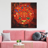 AZTECA ~ Mayan - Aztec Sun Calendar Art Print (Insitu (Woonkamer))
