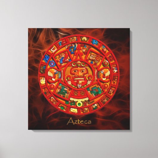 AZTECA ~ Mayan - Aztec Sun Calendar Art Print (Voorkant)