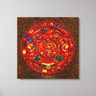 AZTECA ~ Mayan\Aztec Sun Calendar Art Print