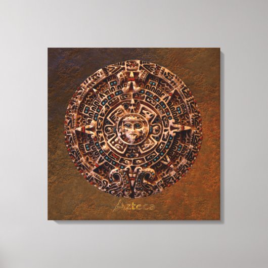 AZTECA ~ Mayan - Aztec Sun Calender Art Print (Voorkant)