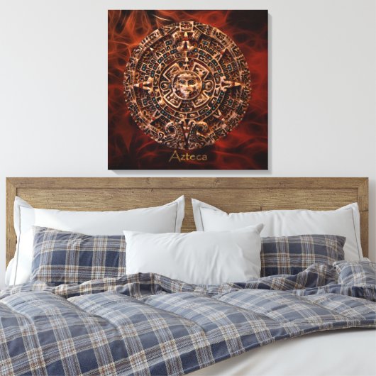 AZTECA ~ Mayan - Aztec Sun Calender Art Print (Insitu (Slaapkamer))