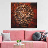 AZTECA ~ Mayan - Aztec Sun Calender Art Print (Insitu (Woonkamer))
