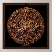 AZTECA ~ Mayan - Azteekse Zonkalender Kunstprint Poster (Voorkant)