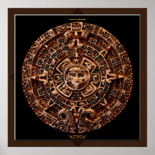 AZTECA ~ Mayan - Azteekse Zonnekalender Kunstprint Poster