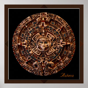 "AZTECA" Mayanische Zonnekalender Kunstprint Poster