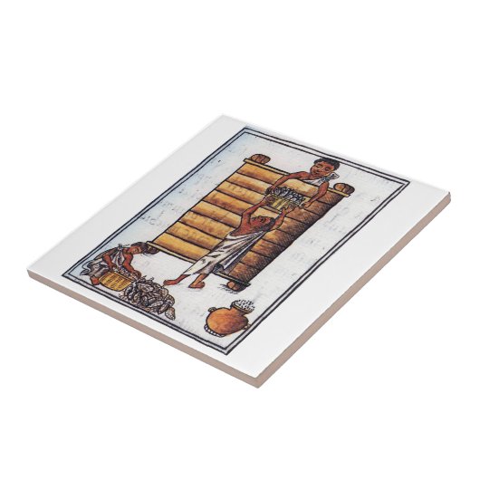 Aztecs Storing Maize Tegeltje (Zijkant)