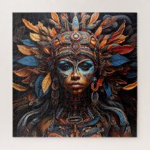 Azteek Abstract Kleurrijke Tribale Fusie Kunst