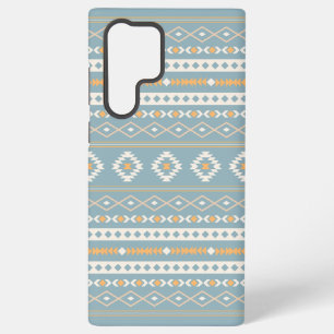 Azteek Crème Oranje Blauw Gemengd Motief Patroon Samsung Galaxy Hoesje