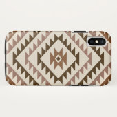 Azteek Diamant Motief Ontwerp Bruin+Crème Case-Mate iPhone Case (Achterkant (horizontaal))