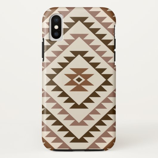 Azteek Diamant Motief Ontwerp Bruin+Crème Case-Mate iPhone Case (Achterkant)