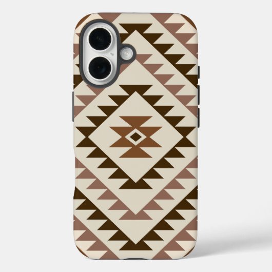 Azteek Diamant Motief Ontwerp Bruin+Crème Case-Mate iPhone Case (Achterkant)