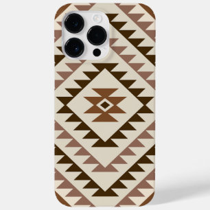 Azteek Diamant Motief Ontwerp Bruin+Crème Case-Mate iPhone 14 Pro Max Hoesje