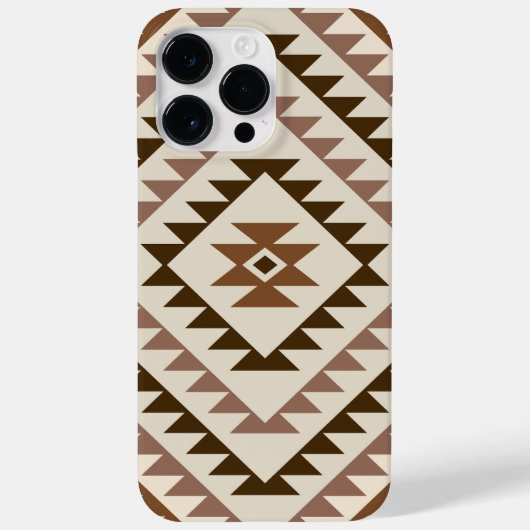 Azteek Diamant Motief Ontwerp Bruin+Crème Case-Mate iPhone Case (Achterkant)
