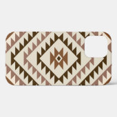 Azteek diamant motief ontwerp bruin+crème Case-Mate iPhone case (Achterkant (horizontaal))