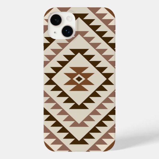 Azteek Diamant Motief Ontwerp Bruin+Crème Case-Mate iPhone Case (Achterkant)