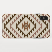 Azteek Diamant Motief Ontwerp Bruin+Crème Case-Mate iPhone Case (Achterkant (horizontaal))