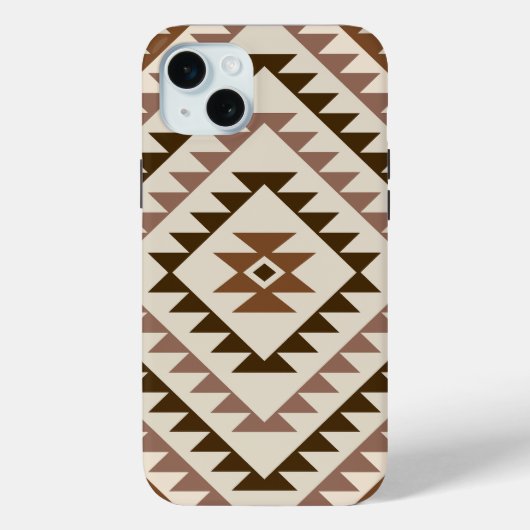 Azteek Diamant Motief Ontwerp Bruin+Crème Case-Mate iPhone Case (Achterkant)