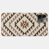 Azteek diamant motief ontwerp bruin+crème Case-Mate iPhone case (Achterkant (horizontaal))