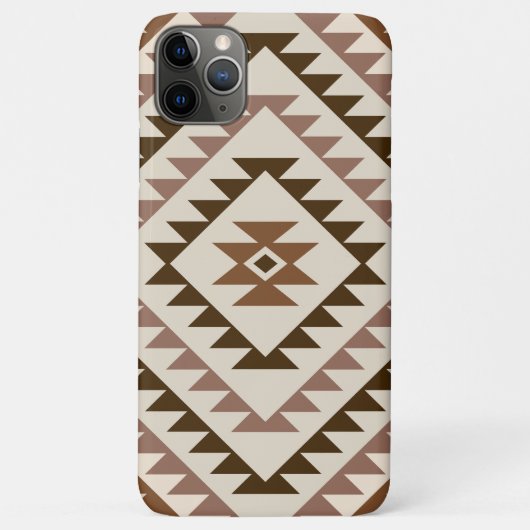Azteek diamant motief ontwerp bruin+crème Case-Mate iPhone case (Achterkant)
