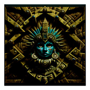 Azteek ontwerp patroon twee perfect poster