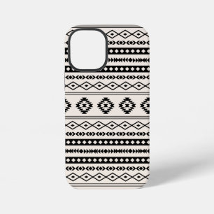 Azteek Zwart op Crème Gemengde Motieven Patroon On iPhone 12 Mini Hoesje